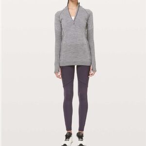 lululemon athletica swiftly merino wool 1/2 zip - size 8 - good condition!